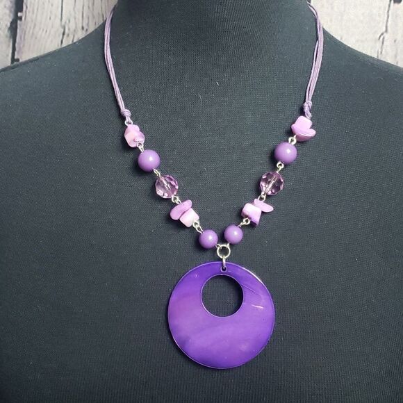 Y2K Vintage Purple Necklace - Picture 1 of 5